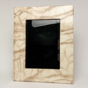 Italian Hand Carved White Alabaster Picture Frame 5x7 Handmade Stone